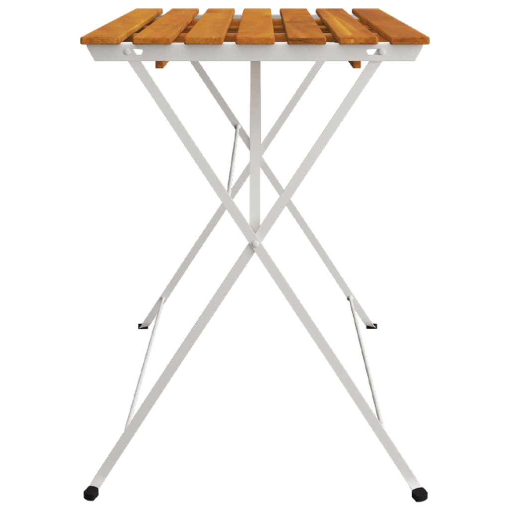 vidaXL Folding Table Bistro Table for Balcony Solid Wood Acacia and Steel-5