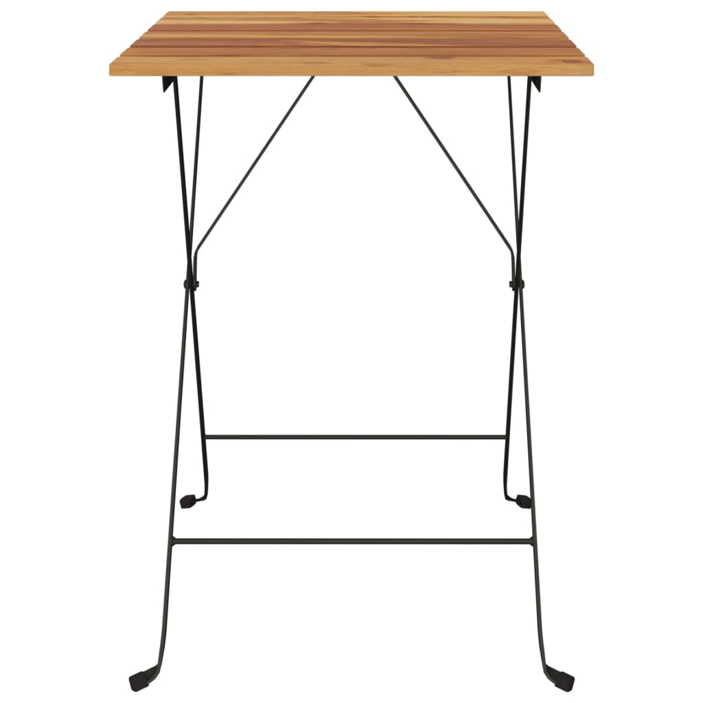 vidaXL Folding Bistro Table 21.7"x21.3"x28" Solid Wood Teak and Steel-1