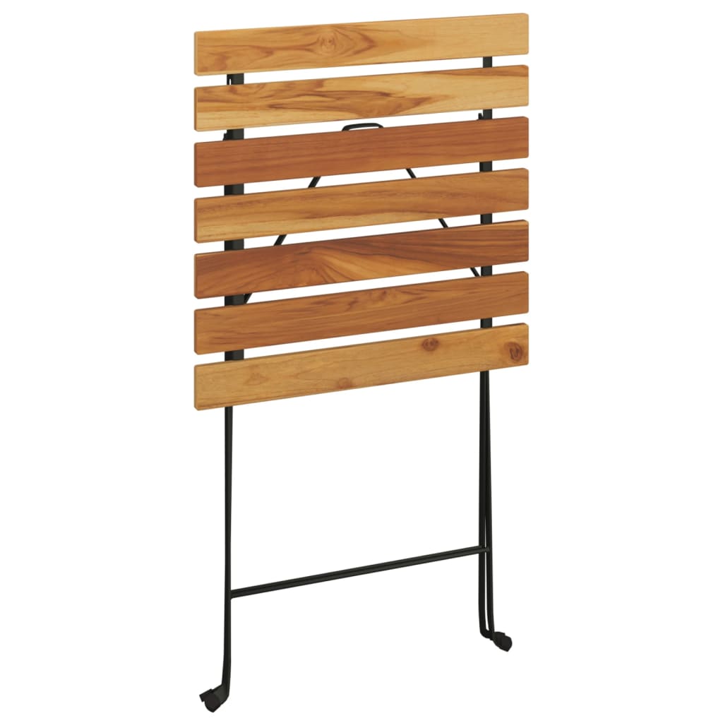 vidaXL Folding Bistro Table 21.7"x21.3"x28" Solid Wood Teak and Steel-4