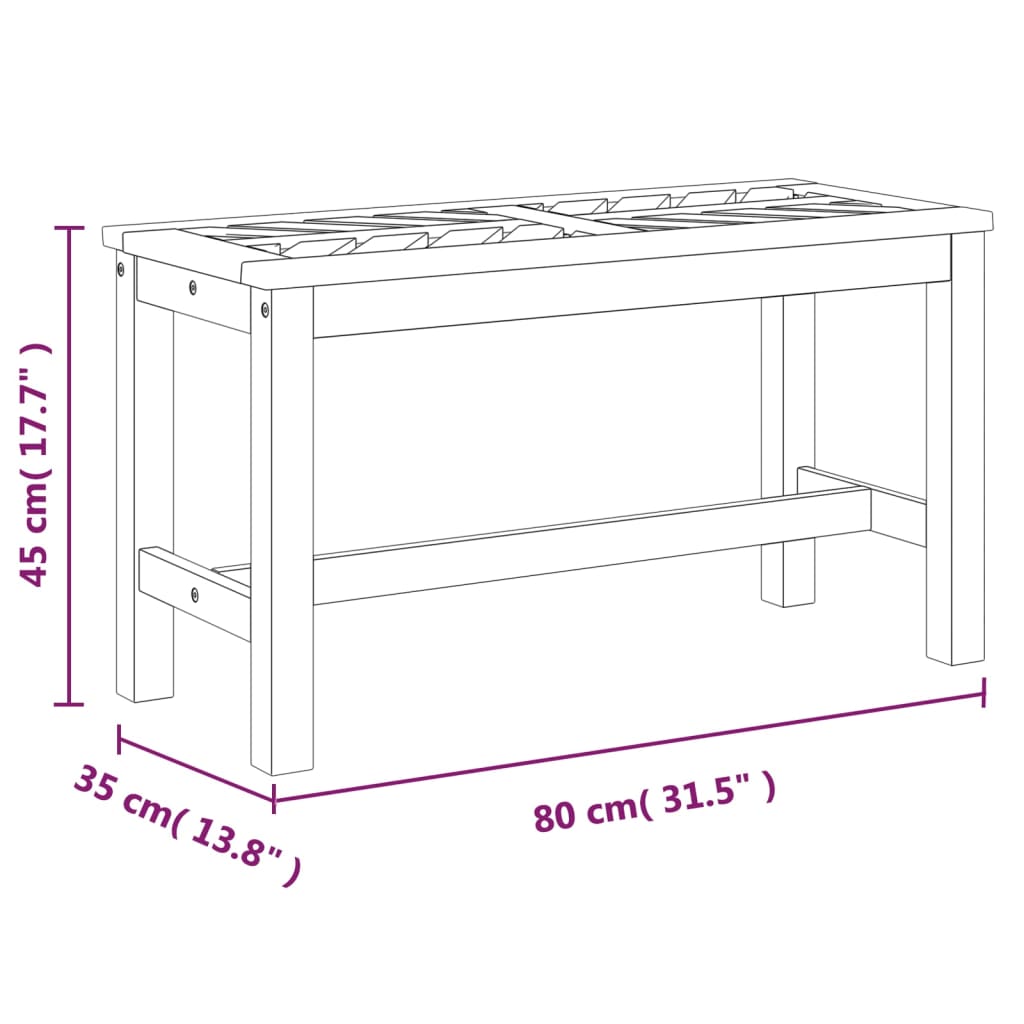 vidaXL Outdoor Bench Patio Furniture Dining Bench for Garden Solid Wood Acacia-15