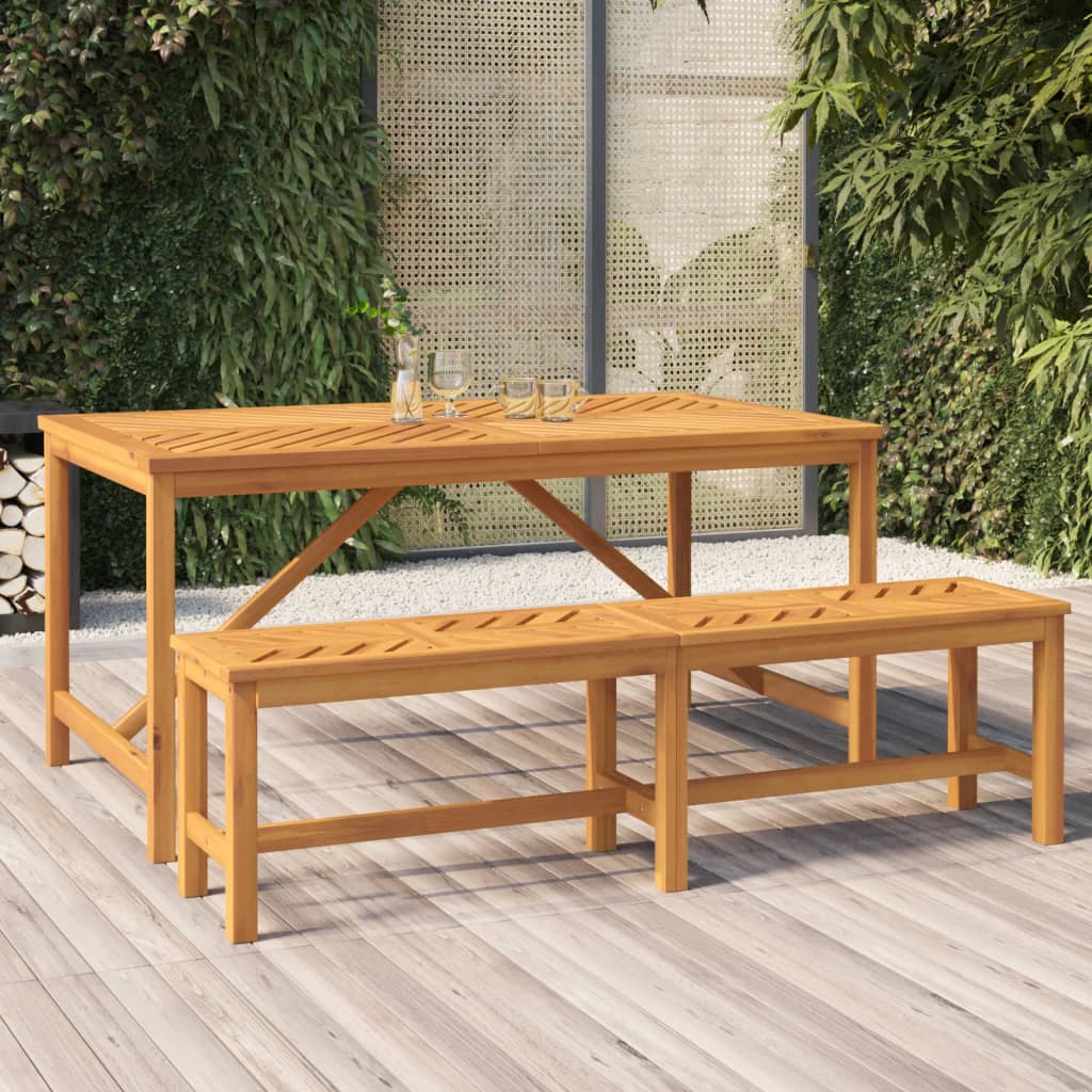vidaXL Patio Table Outdoor Patio Furniture Dining Table Solid Wood Acacia-4