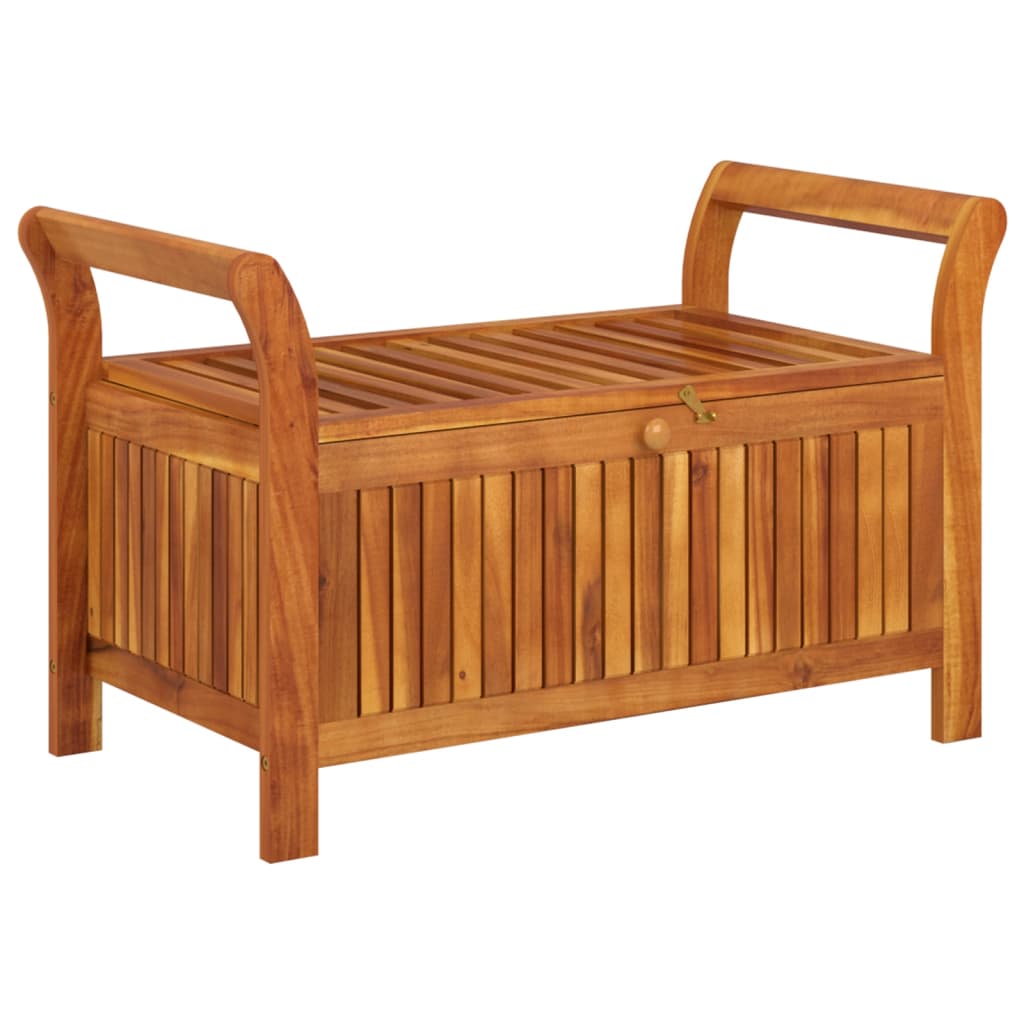 vidaXL Outdoor Storage Bench Patio Deck Box with Cushion Solid Wood Acacia-36