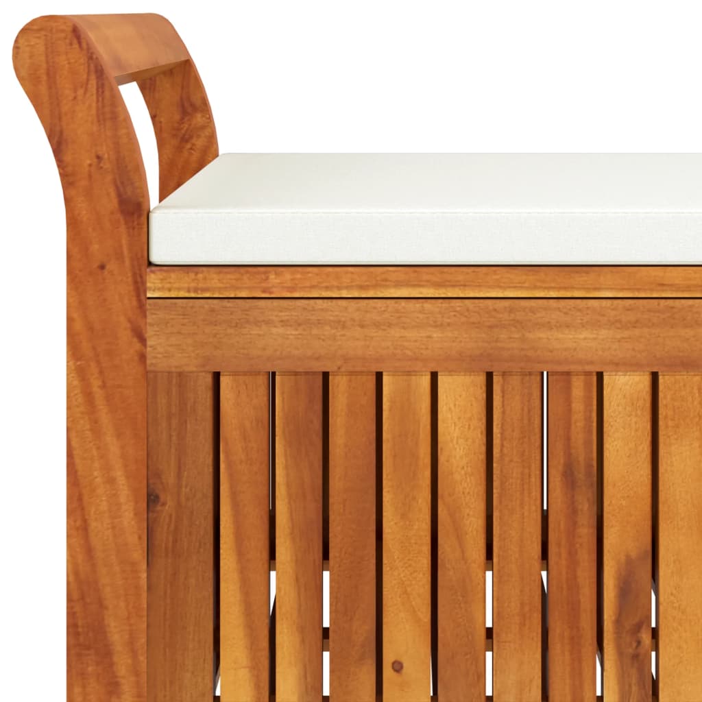 vidaXL Outdoor Storage Bench Patio Deck Box with Cushion Solid Wood Acacia-0