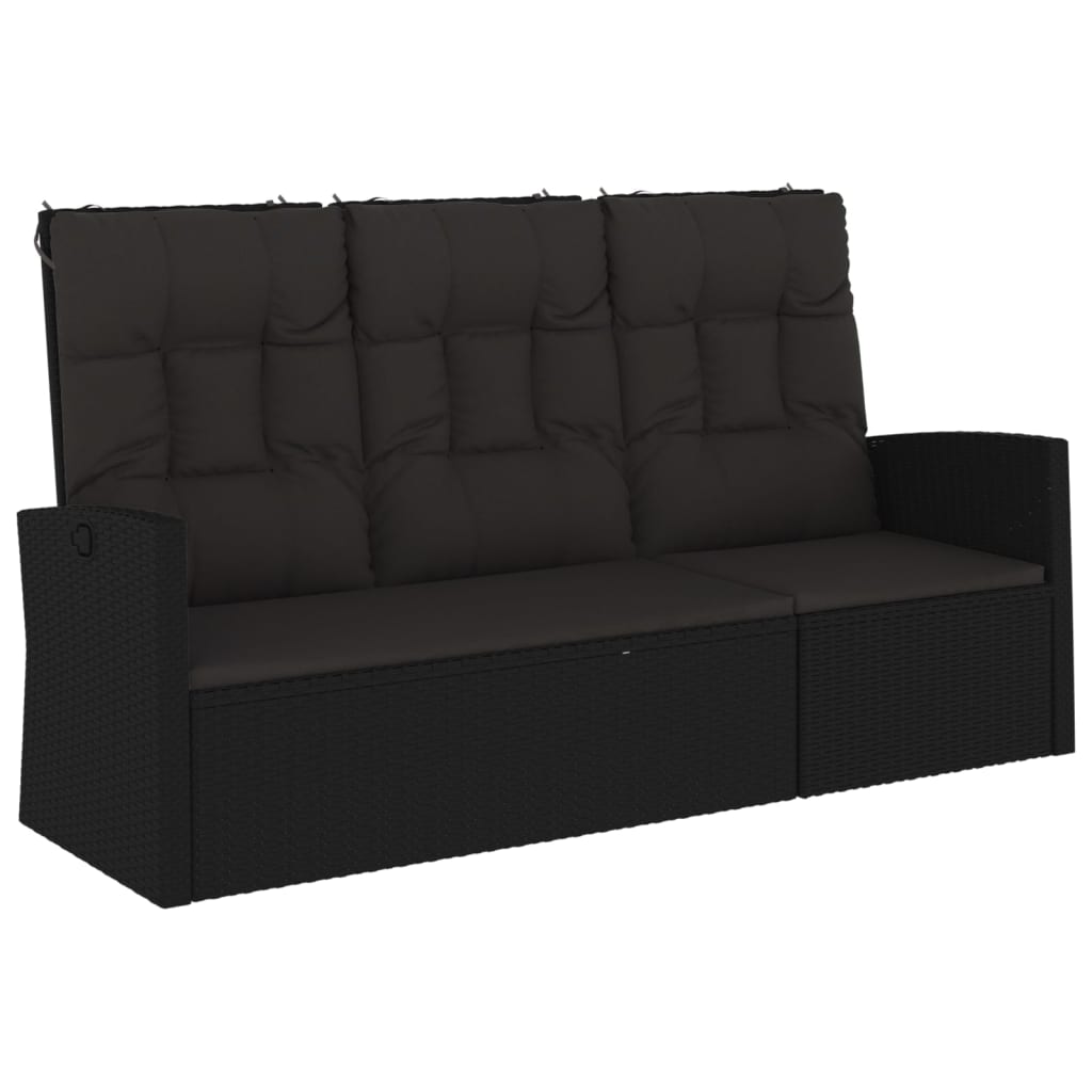 vidaXL Patio Bench Garden Seat Wicker Furniture with Cushions Poly rattan-0