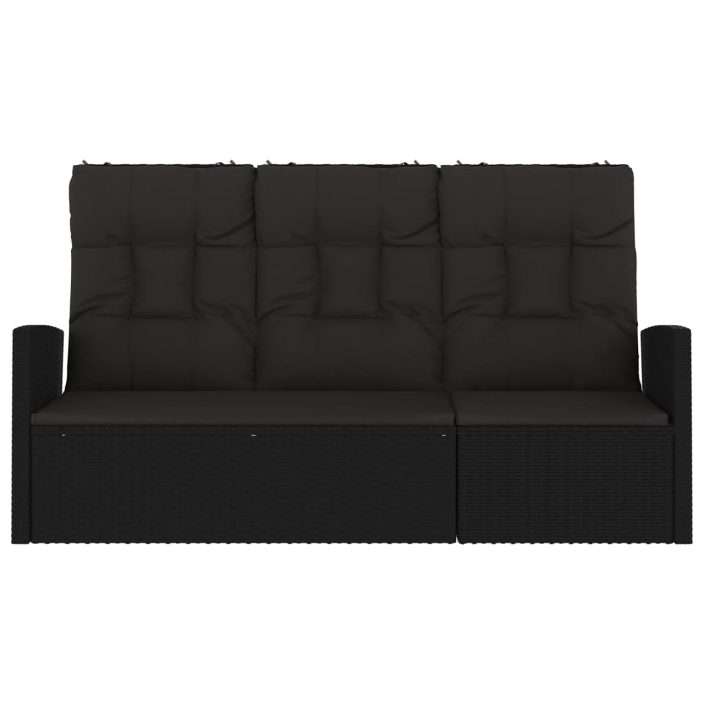 vidaXL Patio Bench Garden Seat Wicker Furniture with Cushions Poly rattan-8