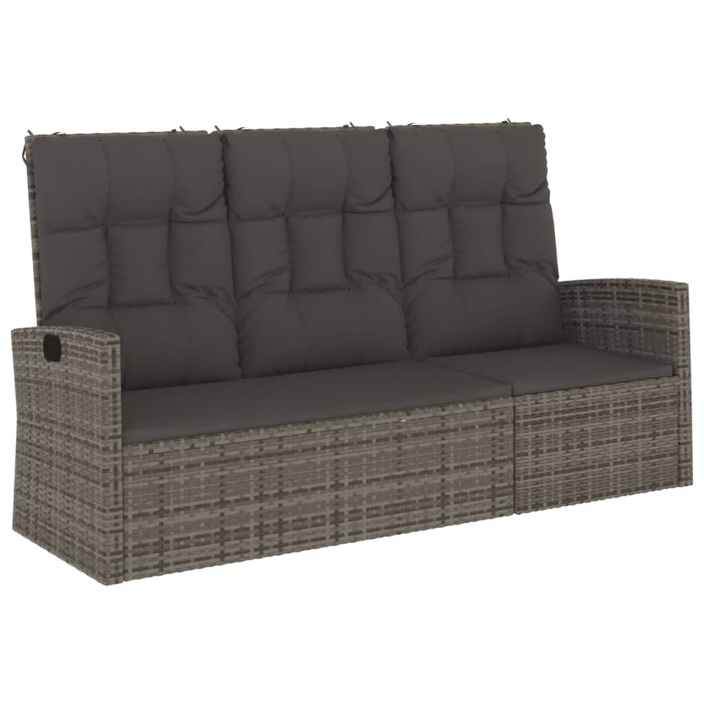 vidaXL Patio Bench Garden Seat Wicker Furniture with Cushions Poly rattan-17