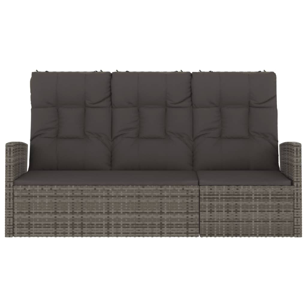 vidaXL Patio Bench Garden Seat Wicker Furniture with Cushions Poly rattan-3