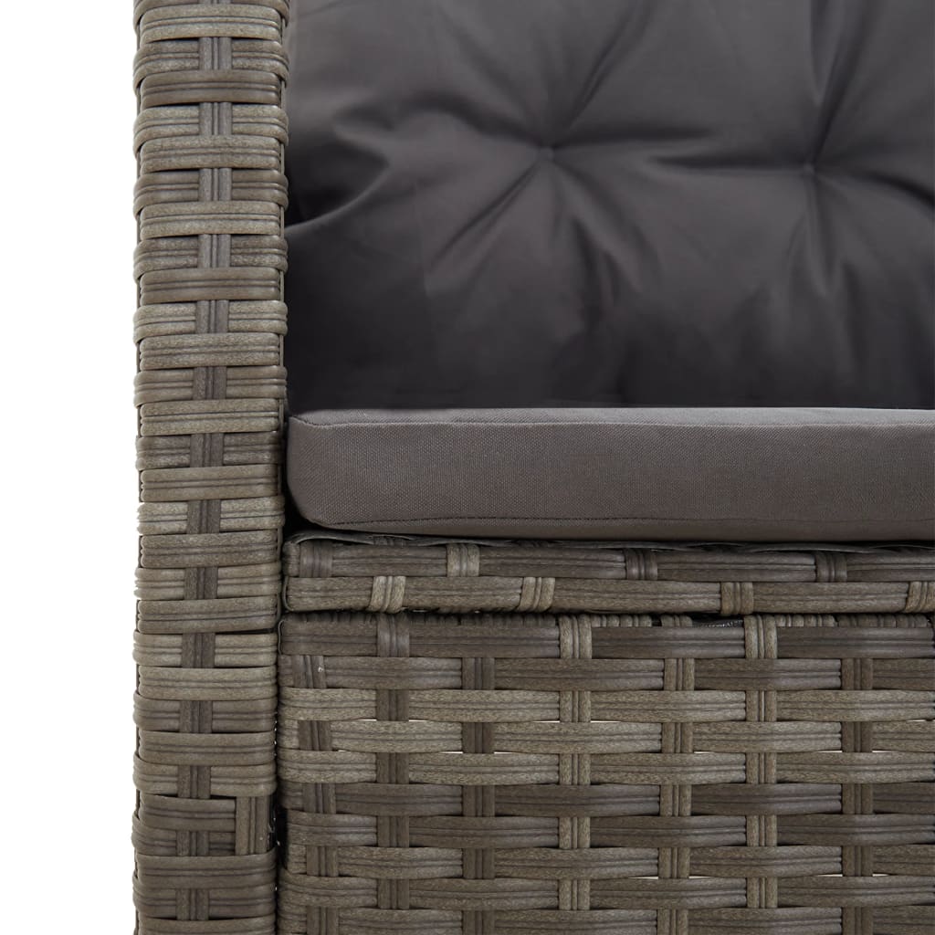 vidaXL Patio Bench Garden Seat Wicker Furniture with Cushions Poly rattan-11