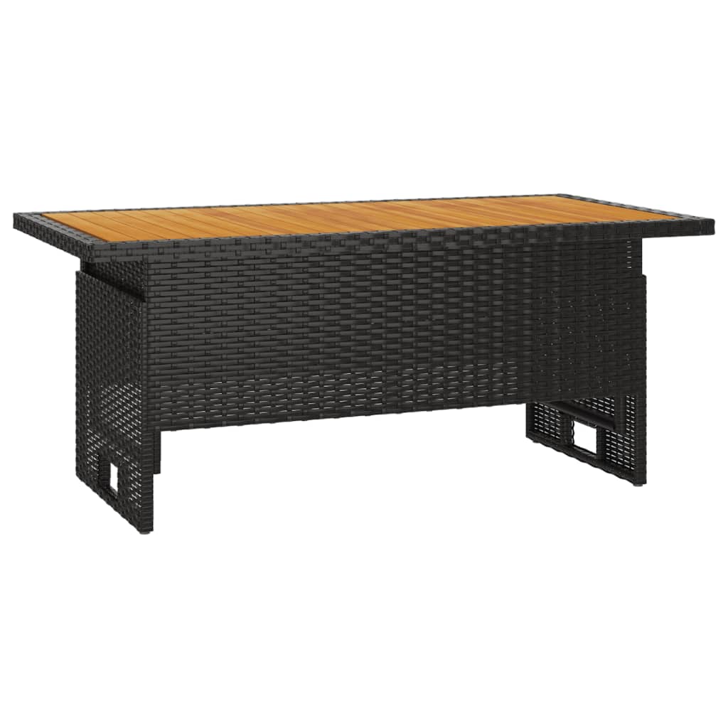 vidaXL Patio Table Outdoor Dining Table Solid Wood Acacia and Poly Rattan-1