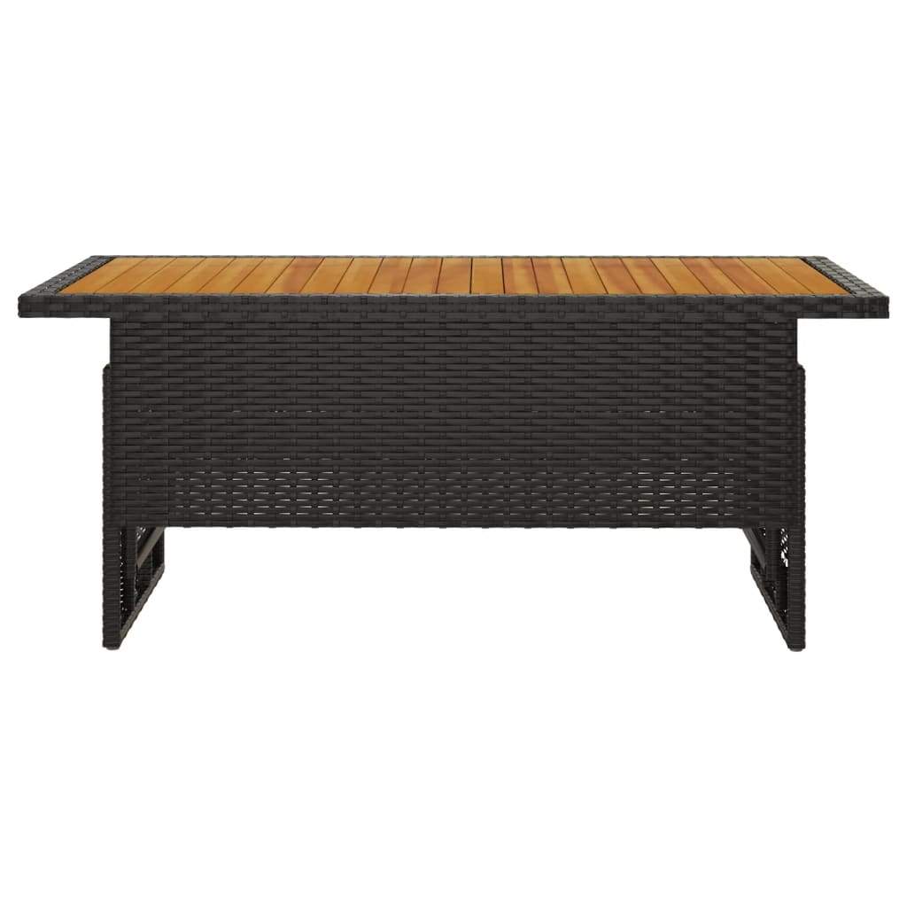 vidaXL Patio Table Outdoor Dining Table Solid Wood Acacia and Poly Rattan-9