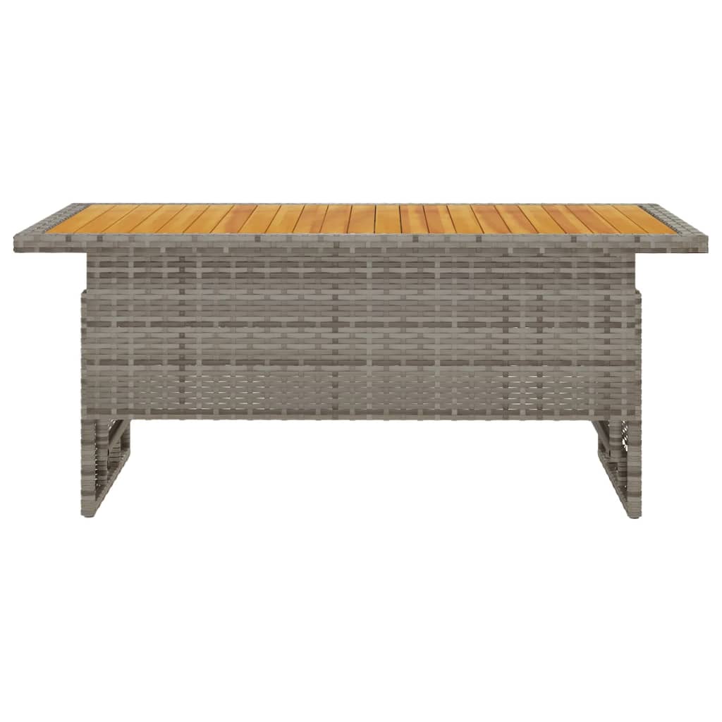 vidaXL Patio Table Outdoor Dining Table Solid Wood Acacia and Poly Rattan-0