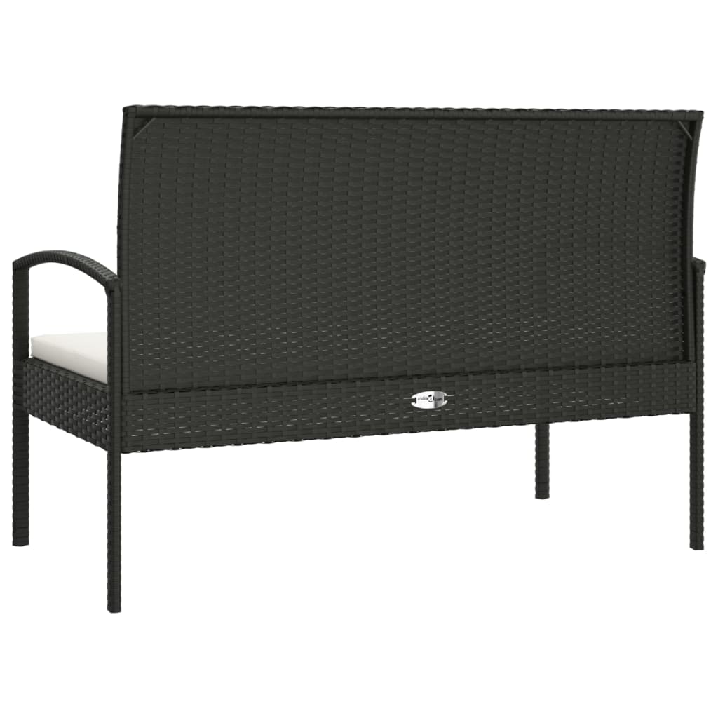 vidaXL Garden Bench Outdoor Wicker Patio Park Bench with Cushion Poly Rattan-16