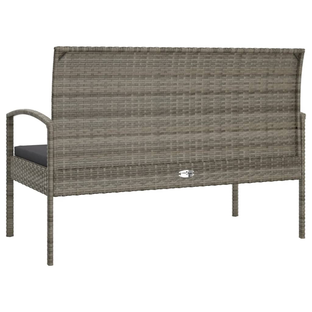 vidaXL Garden Bench Outdoor Wicker Patio Park Bench with Cushion Poly Rattan-27