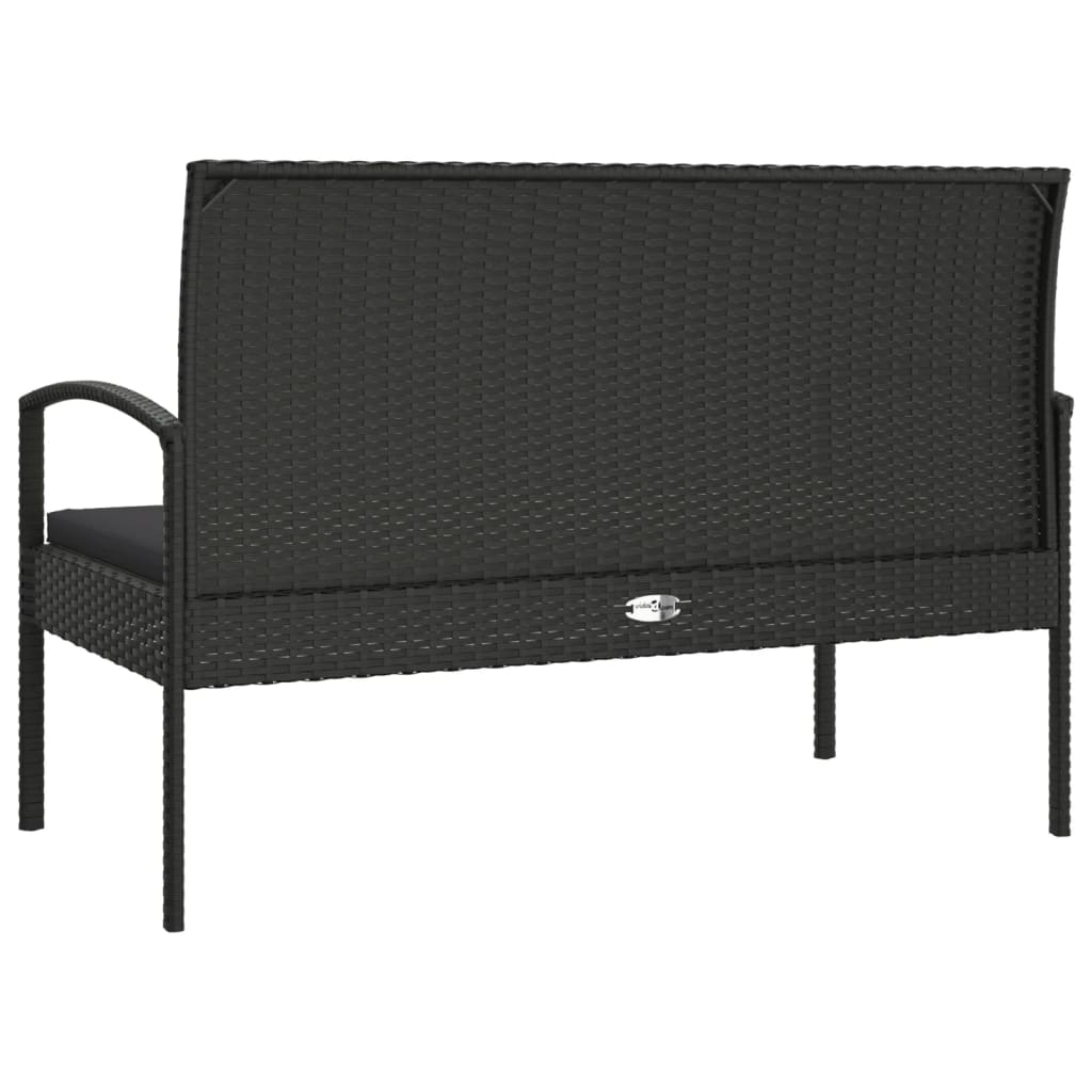 vidaXL Garden Bench Outdoor Wicker Patio Park Bench with Cushion Poly Rattan-29