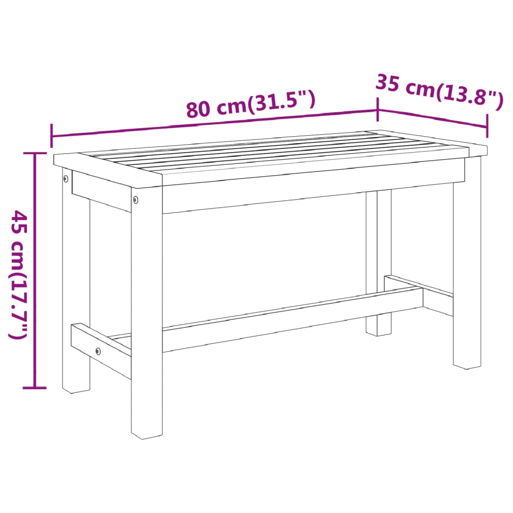 vidaXL Garden Bench Wooden Patio Park Bench Outdoor Seating Solid Wood Acacia-30