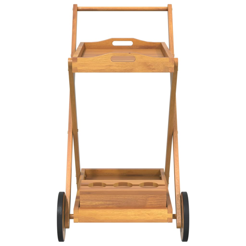 vidaXL Tea Trolley 21.3"x34.3"x35.4" Solid Wood Acacia-2