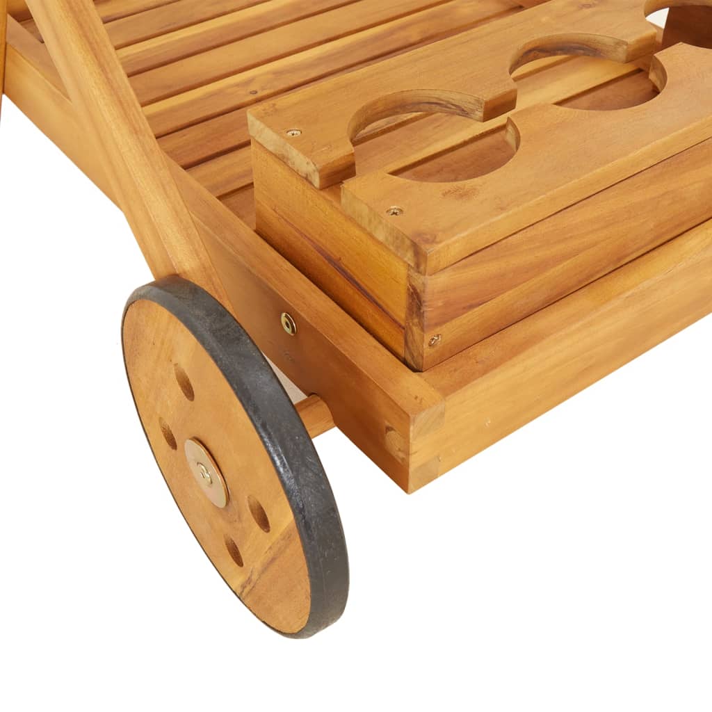 vidaXL Tea Trolley 21.3"x34.3"x35.4" Solid Wood Acacia-5