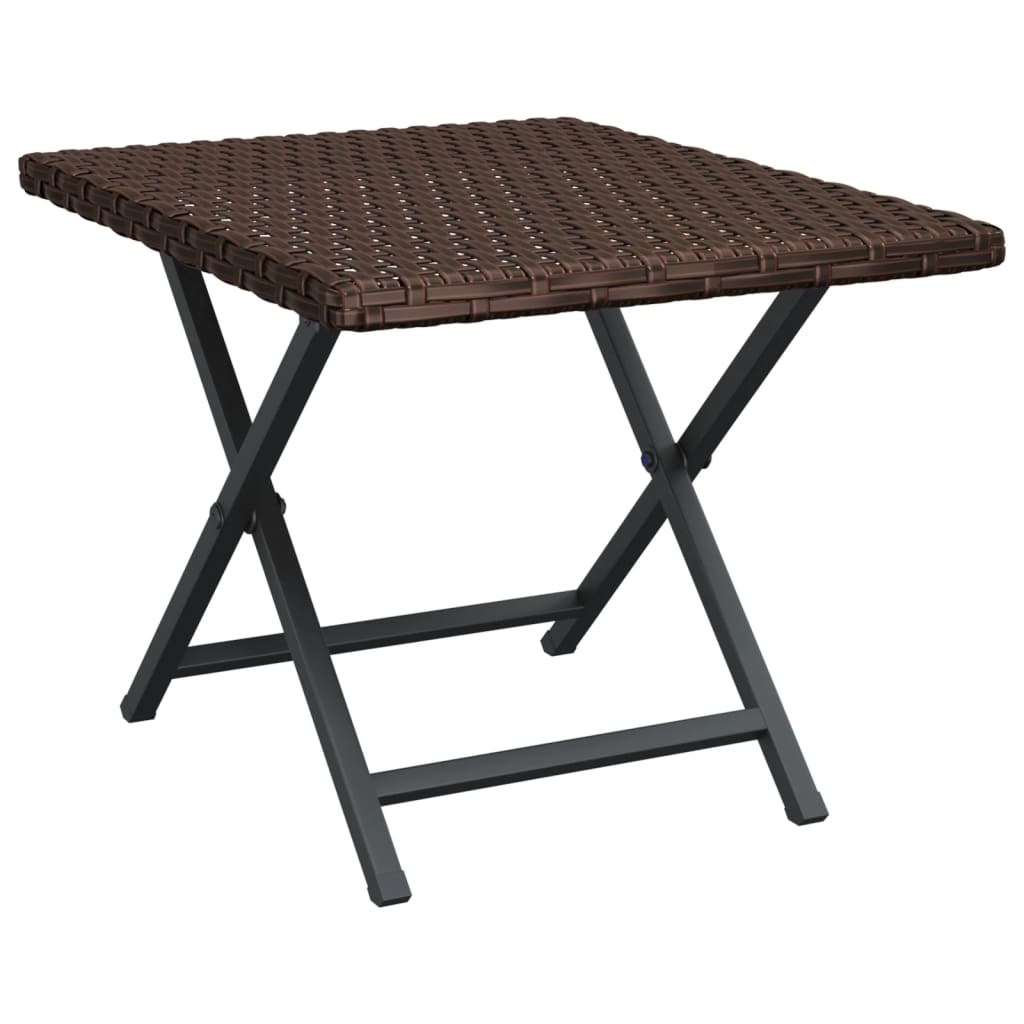 vidaXL Folding Table Outdoor Patio Furniture Foldable Picnic Table Poly Rattan-2