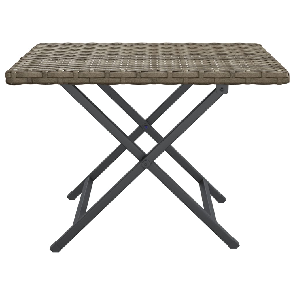 vidaXL Folding Table Outdoor Patio Furniture Foldable Picnic Table Poly Rattan-3