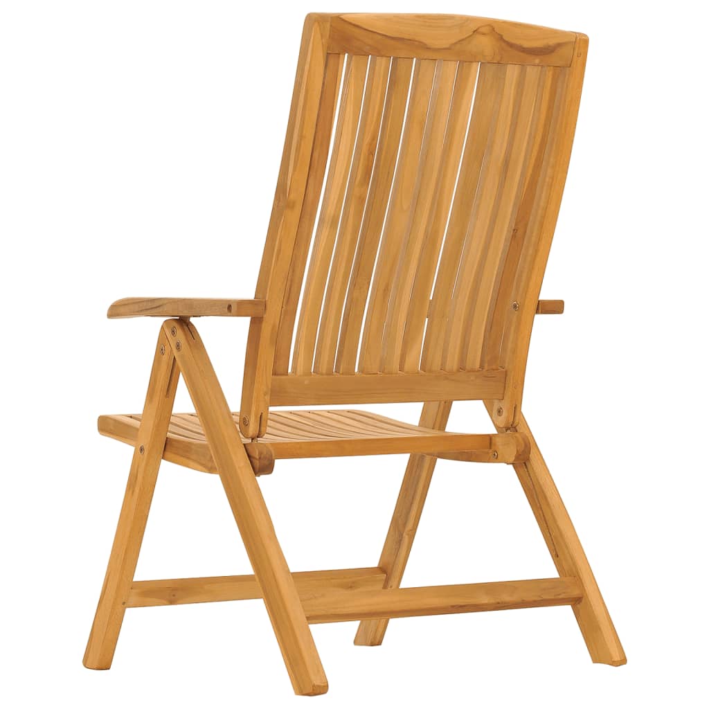 vidaXL Outdoor Recliner Chairs Camping Chair with Armrest Solid Wood Teak-25
