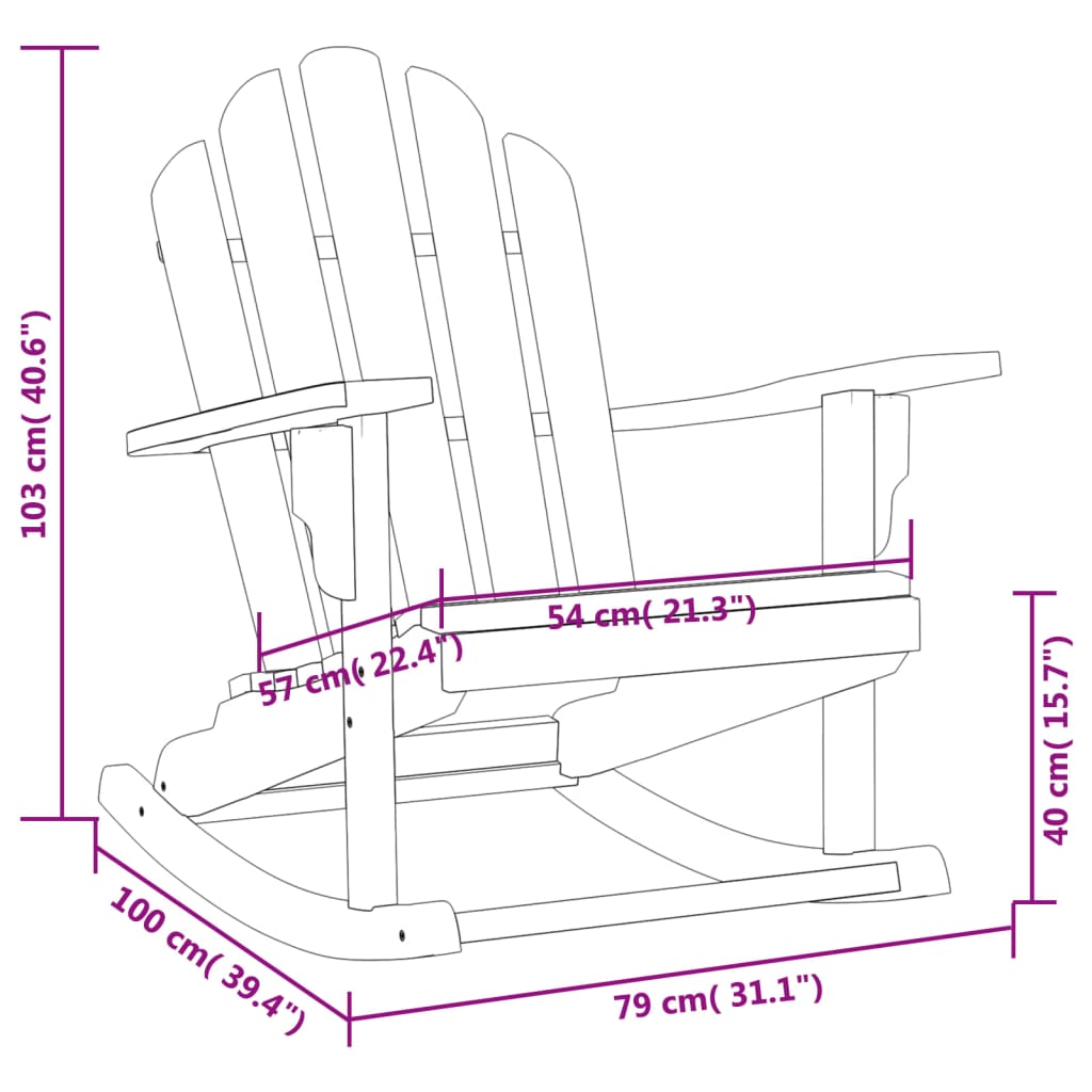 vidaXL Adirondack Chair Patio Lawn Chair Weather Resistant Solid Wood Teak-13