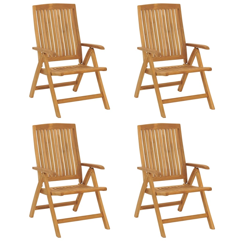 vidaXL Outdoor Recliner Chairs Camping Chair with Armrest Solid Wood Teak-4