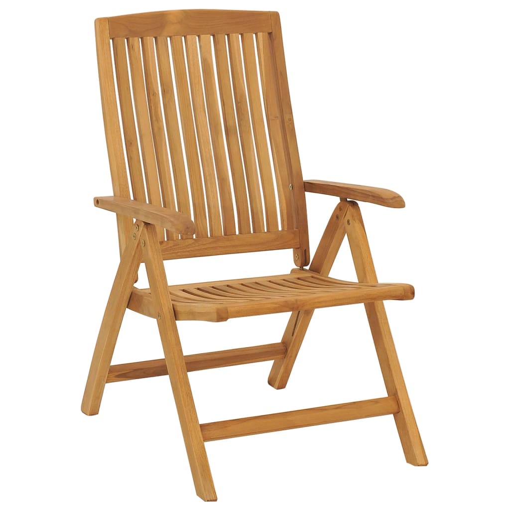 vidaXL Outdoor Recliner Chairs Camping Chair with Armrest Solid Wood Teak-5