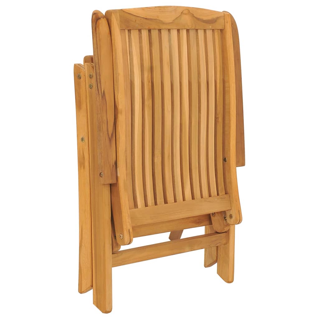 vidaXL Outdoor Recliner Chairs Camping Chair with Armrest Solid Wood Teak-12