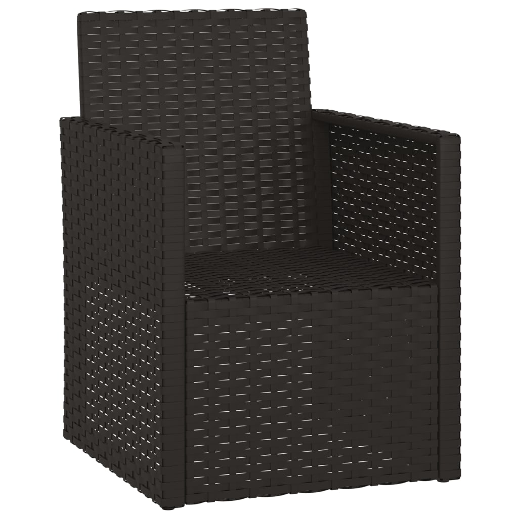vidaXL Patio Armchair with Cushions Black Poly Rattan-1