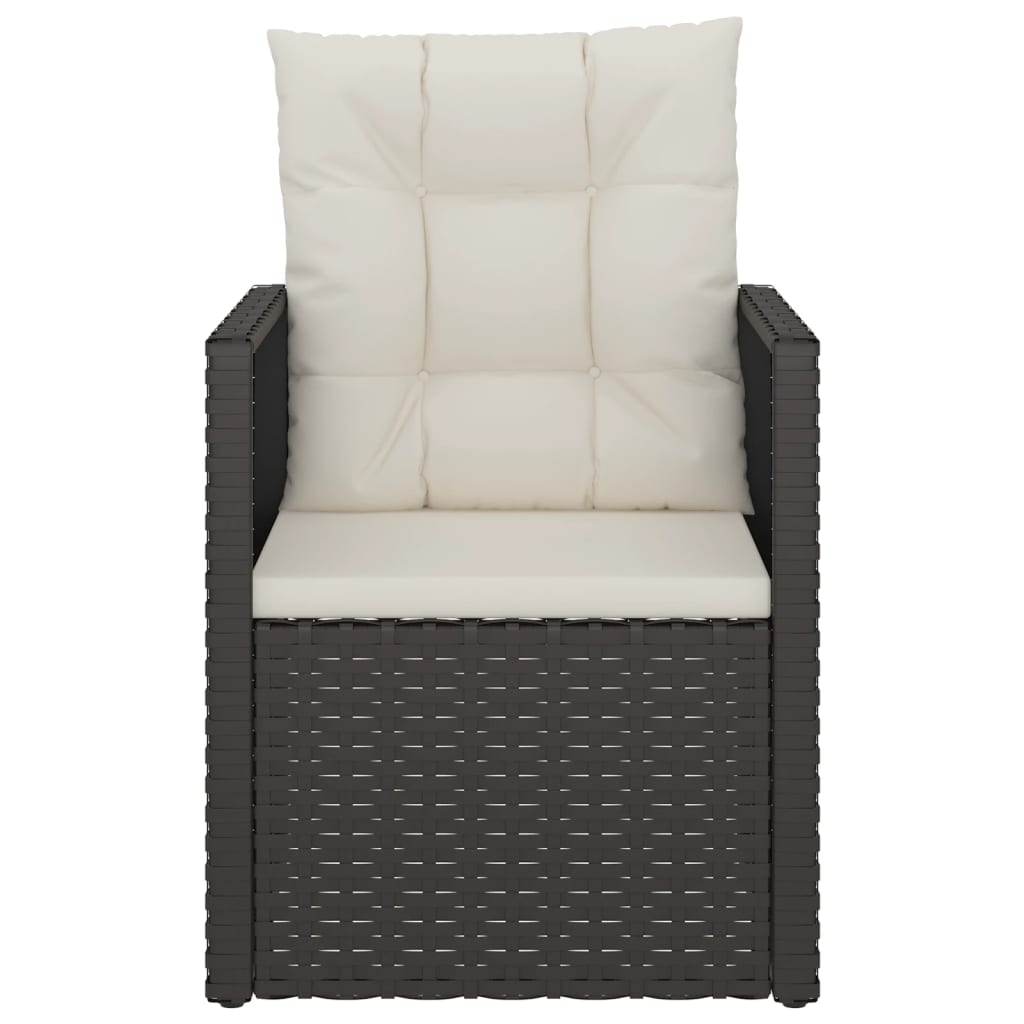 vidaXL Patio Armchair with Cushions Black Poly Rattan-2