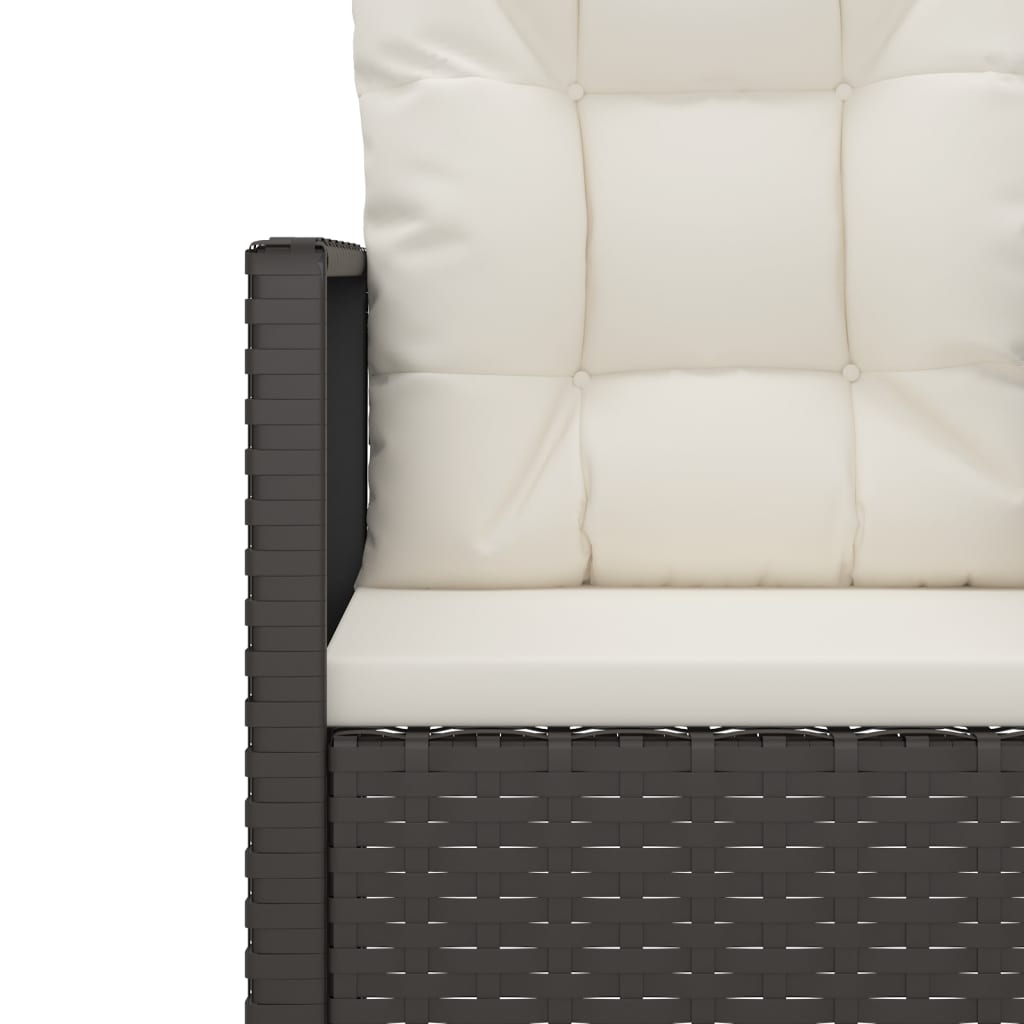 vidaXL Patio Armchair with Cushions Black Poly Rattan-5