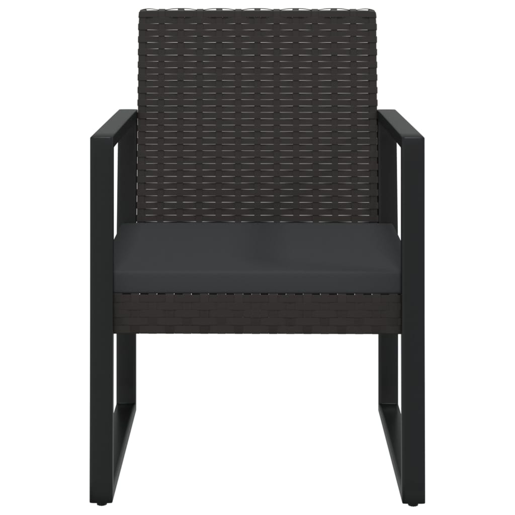 vidaXL Patio Armchair with Cushion Black Poly Rattan-1