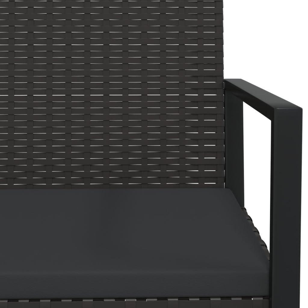 vidaXL Patio Armchair with Cushion Black Poly Rattan-4