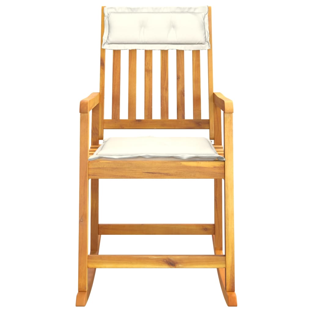 vidaXL Rocking Chair Wooden Rocking Chair with Cushions Solid Wood Acacia-1