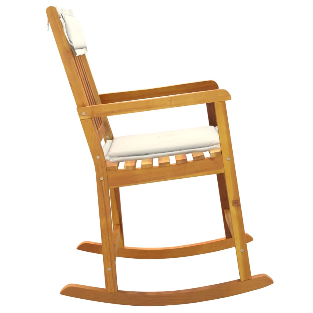 vidaXL Rocking Chair Wooden Rocking Chair with Cushions Solid Wood Acacia-2