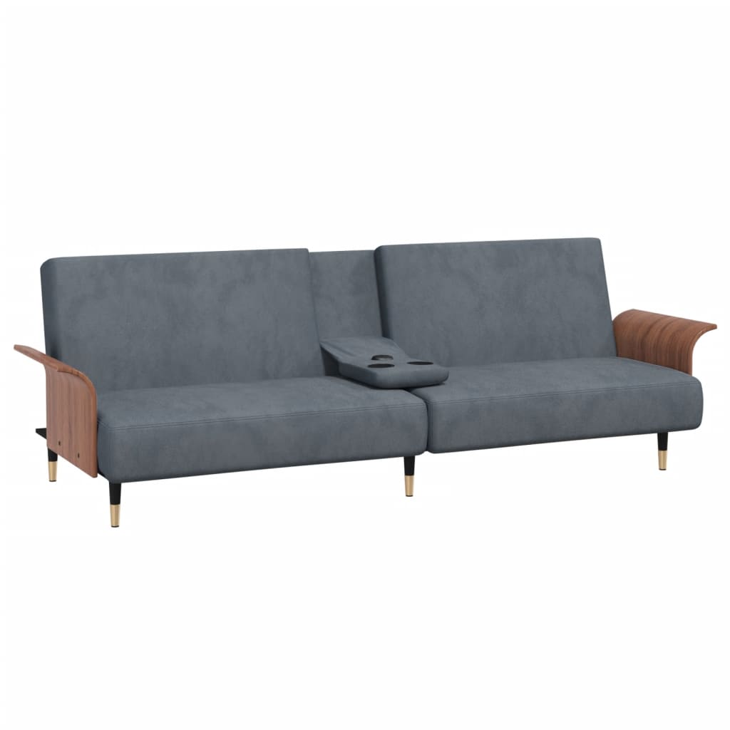 vidaXL Sofa Bed Convertible Sofa Bed with Cup Holders for Living Room Velvet-27