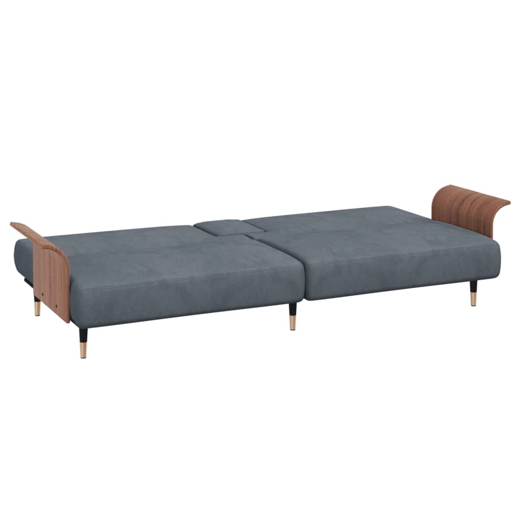 vidaXL Sofa Bed Convertible Sofa Bed with Cup Holders for Living Room Velvet-32