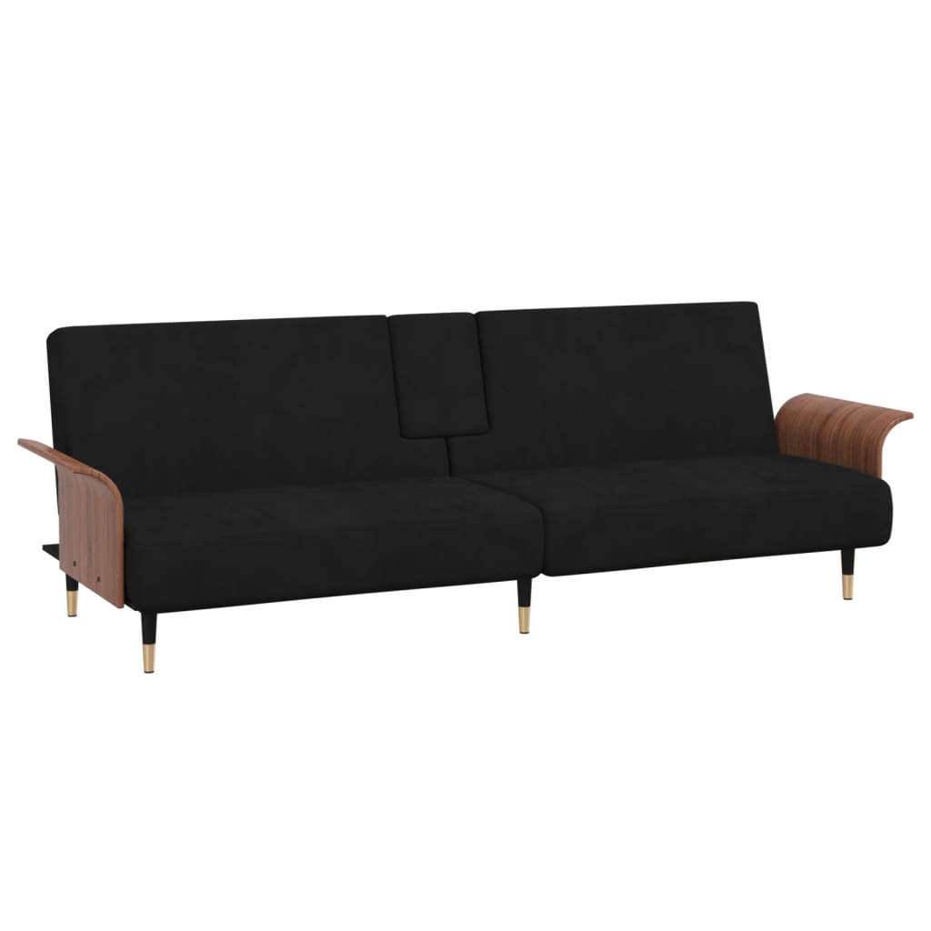 vidaXL Sofa Bed Convertible Sofa Bed with Cup Holders for Living Room Velvet-7