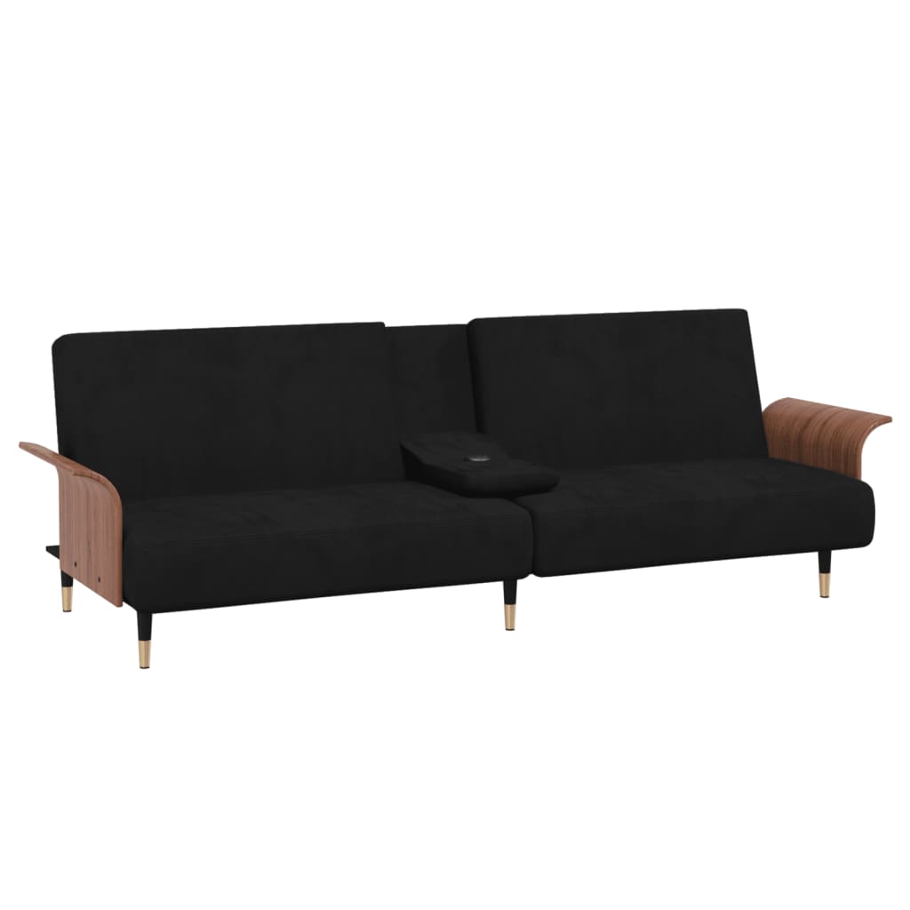 vidaXL Sofa Bed Convertible Sofa Bed with Cup Holders for Living Room Velvet-25