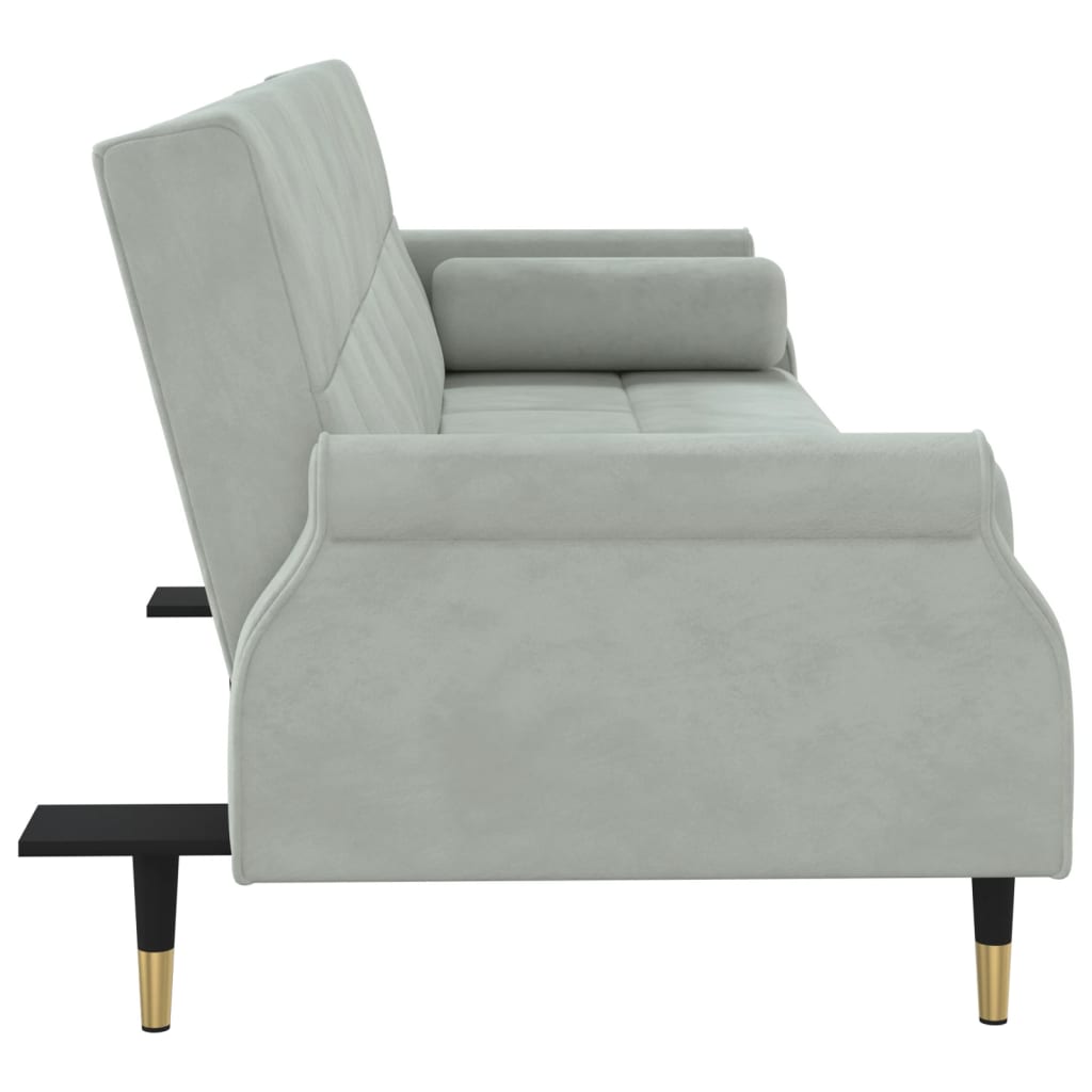 vidaXL Sofa Bed Loveseat Convertible Sofa Bed with Cushions for Studio Velvet-27