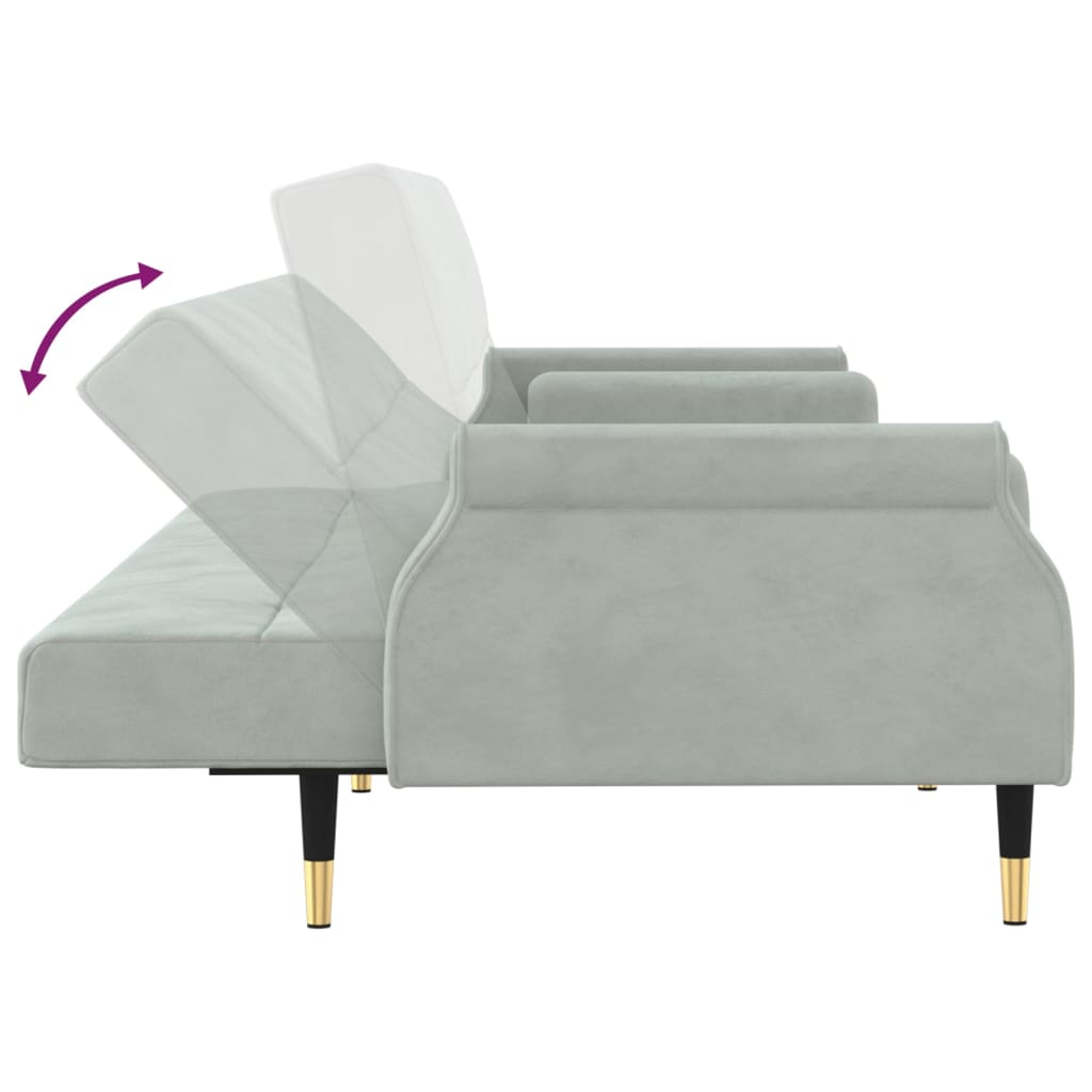 vidaXL Sofa Bed Loveseat Convertible Sofa Bed with Cushions for Studio Velvet-2