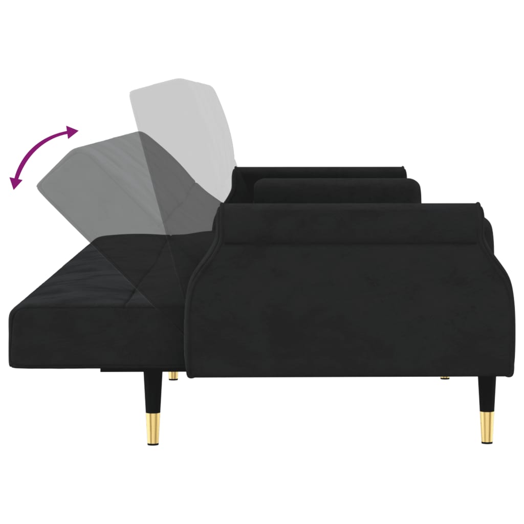 vidaXL Sofa Bed Loveseat Convertible Sofa Bed with Cushions for Studio Velvet-29
