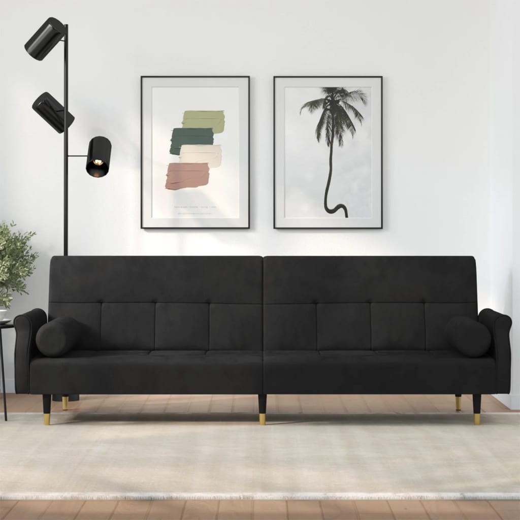 vidaXL Sofa Bed Loveseat Convertible Sofa Bed with Cushions for Studio Velvet-4