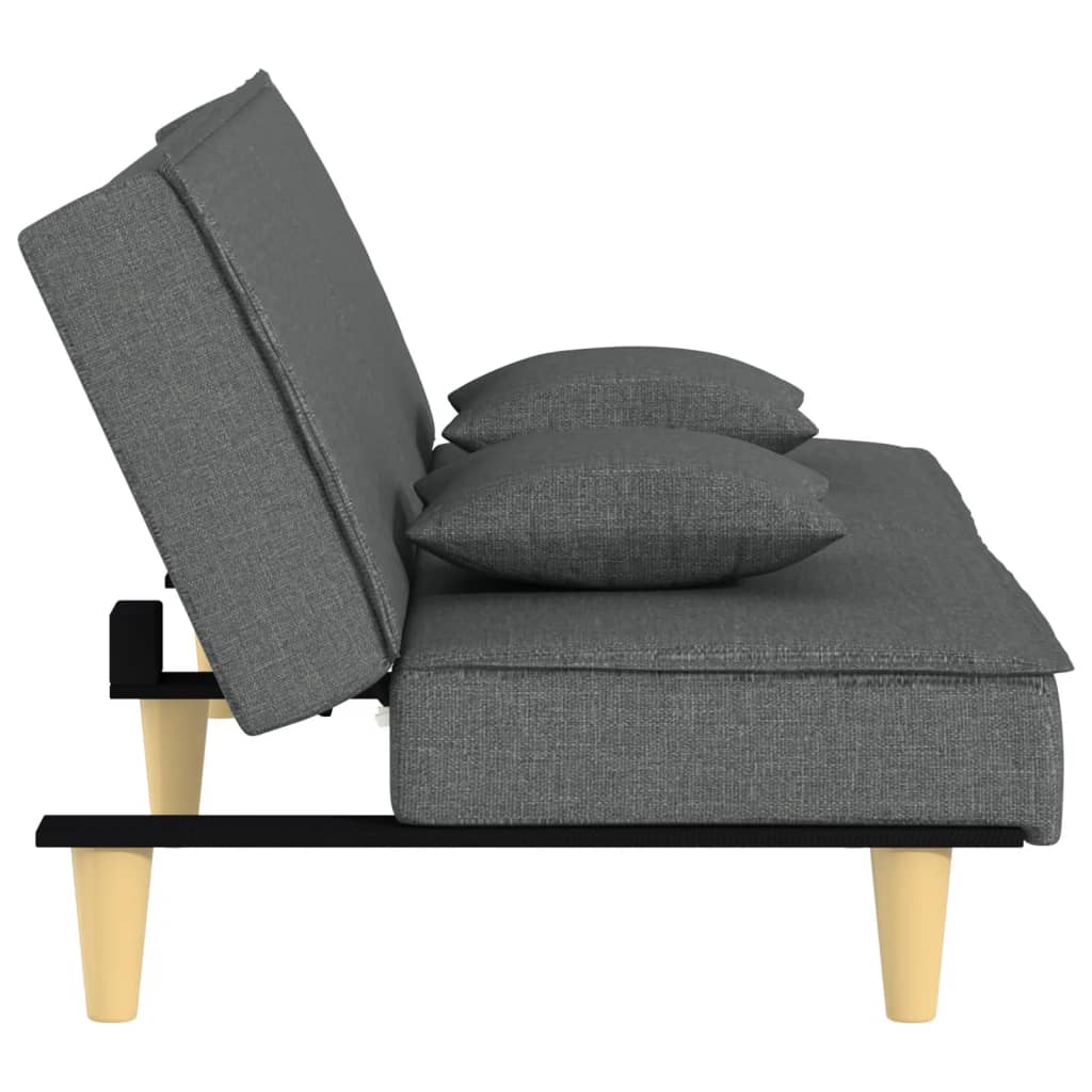 vidaXL Sofa Bed Modern Loveseat Sleeper Sofa Guest Bed with Pillows Fabric-10