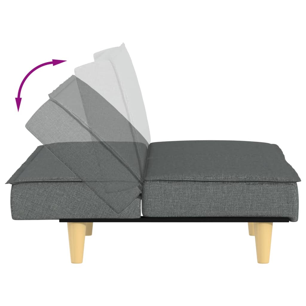 vidaXL Sofa Bed Modern Loveseat Sleeper Sofa Guest Bed with Pillows Fabric-1
