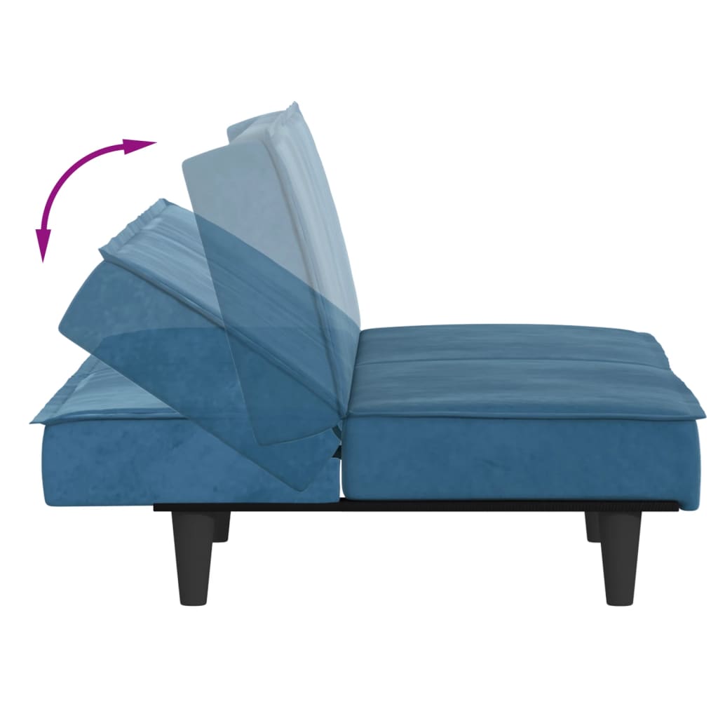 vidaXL 2-Seater Sofa Bed Velvet Recliner Loveseat Folding Daybed Multi Colors-19