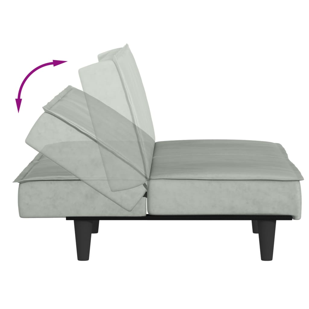 vidaXL 2-Seater Sofa Bed Velvet Recliner Loveseat Folding Daybed Multi Colors-50