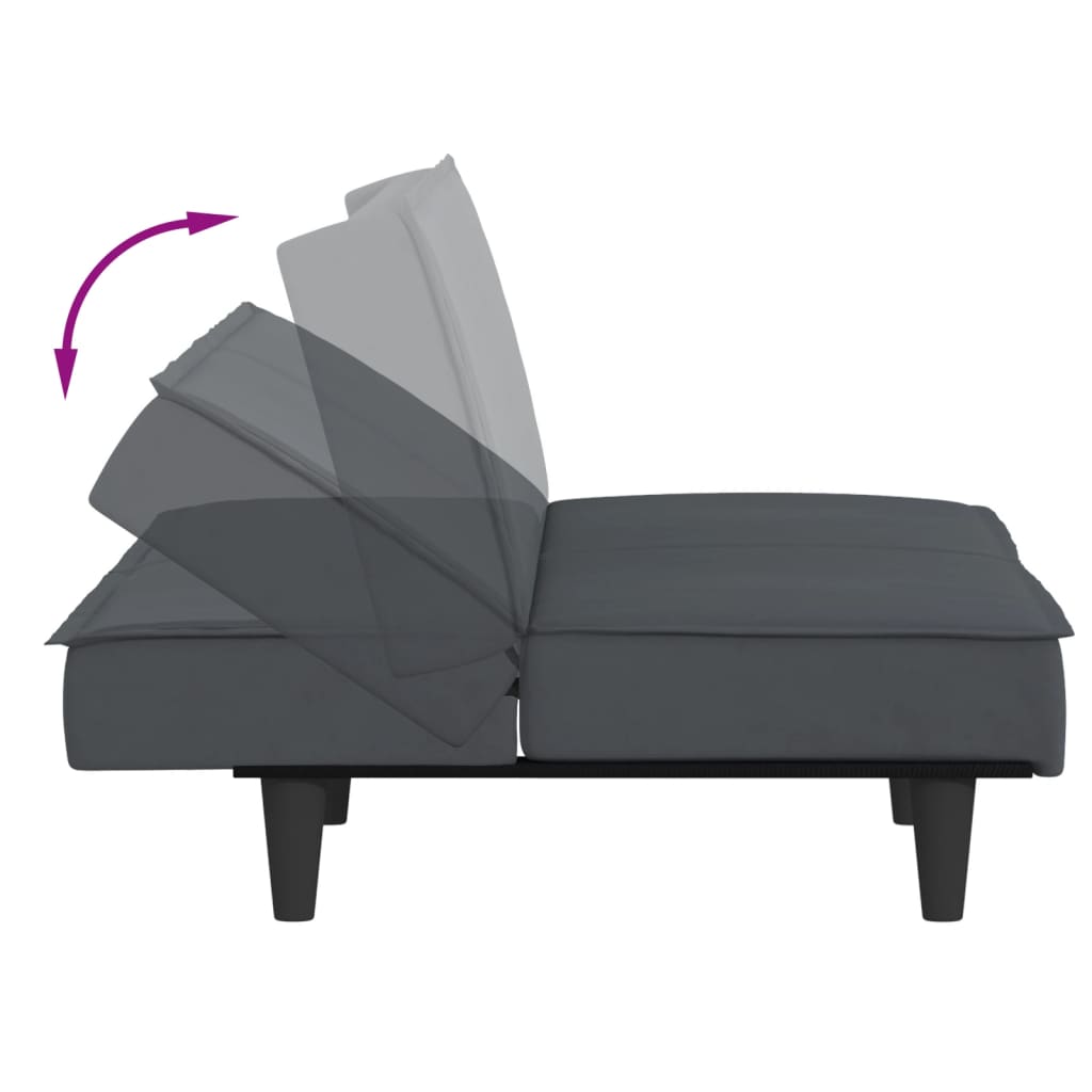 vidaXL 2-Seater Sofa Bed Velvet Recliner Loveseat Folding Daybed Multi Colors-16