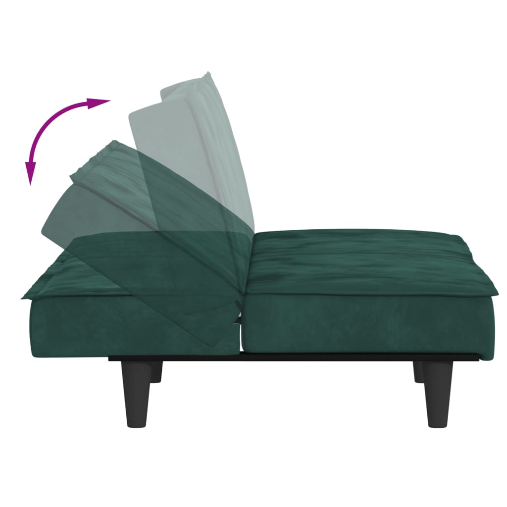 vidaXL 2-Seater Sofa Bed Velvet Recliner Loveseat Folding Daybed Multi Colors-53