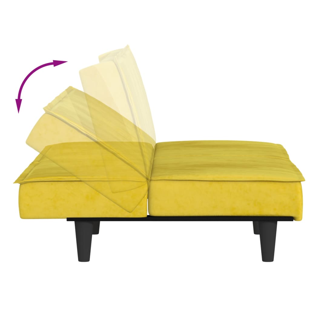 vidaXL 2-Seater Sofa Bed Velvet Recliner Loveseat Folding Daybed Multi Colors-49